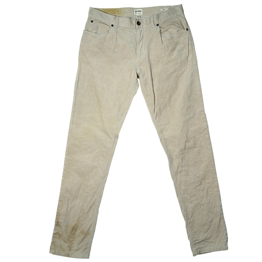 Todd Snyder Mens Slim Fit Stretch Corduroy 5-Pocket Jeans Tan Khaki 32x34 - READ